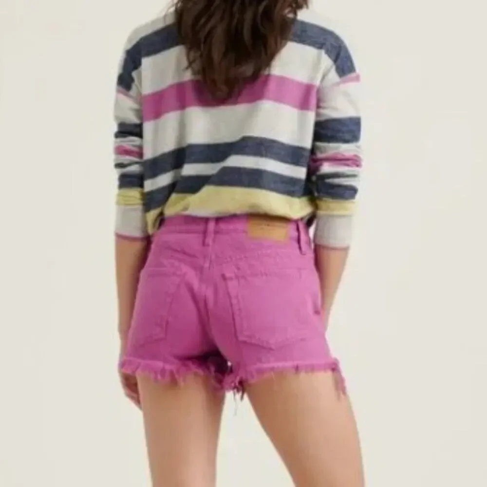 Lucky Brand Size 6 28 Orchid Purple Mid‎ Rise Cut Off Frayed Denim Jean Shorts - Picture 3 of 6